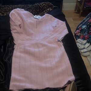 Pink Sheath Sweater with Dolman Sleeves for Cocktail Events